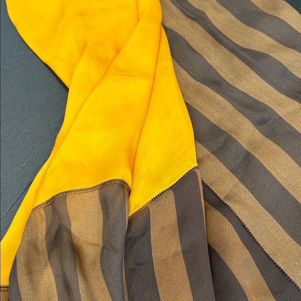 Fendi Brown and Tan Striped Scarf - Picture 2 of 6